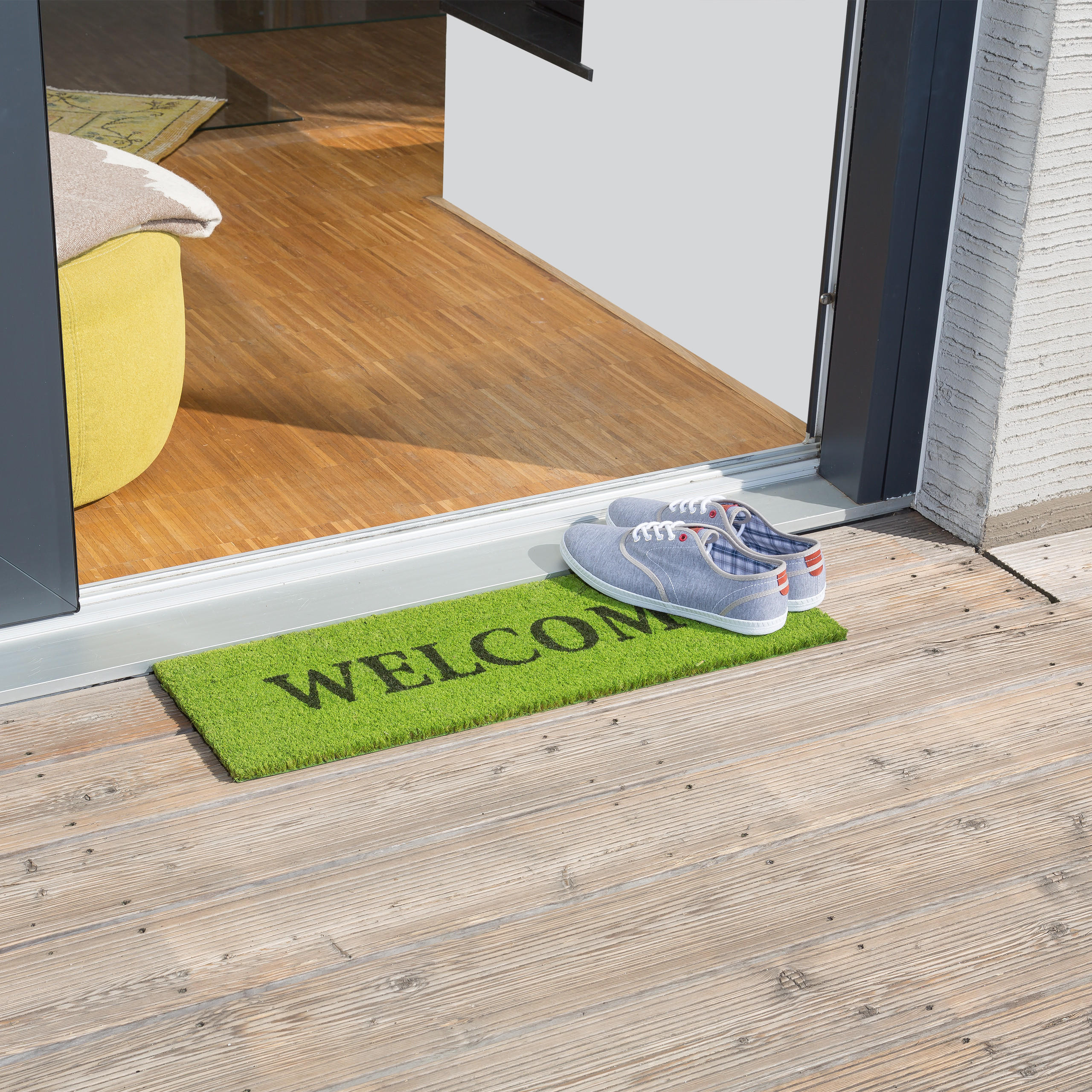 FUßMATTE - Grün, Kunststoff/Textil (75/25cm) - Relaxdays