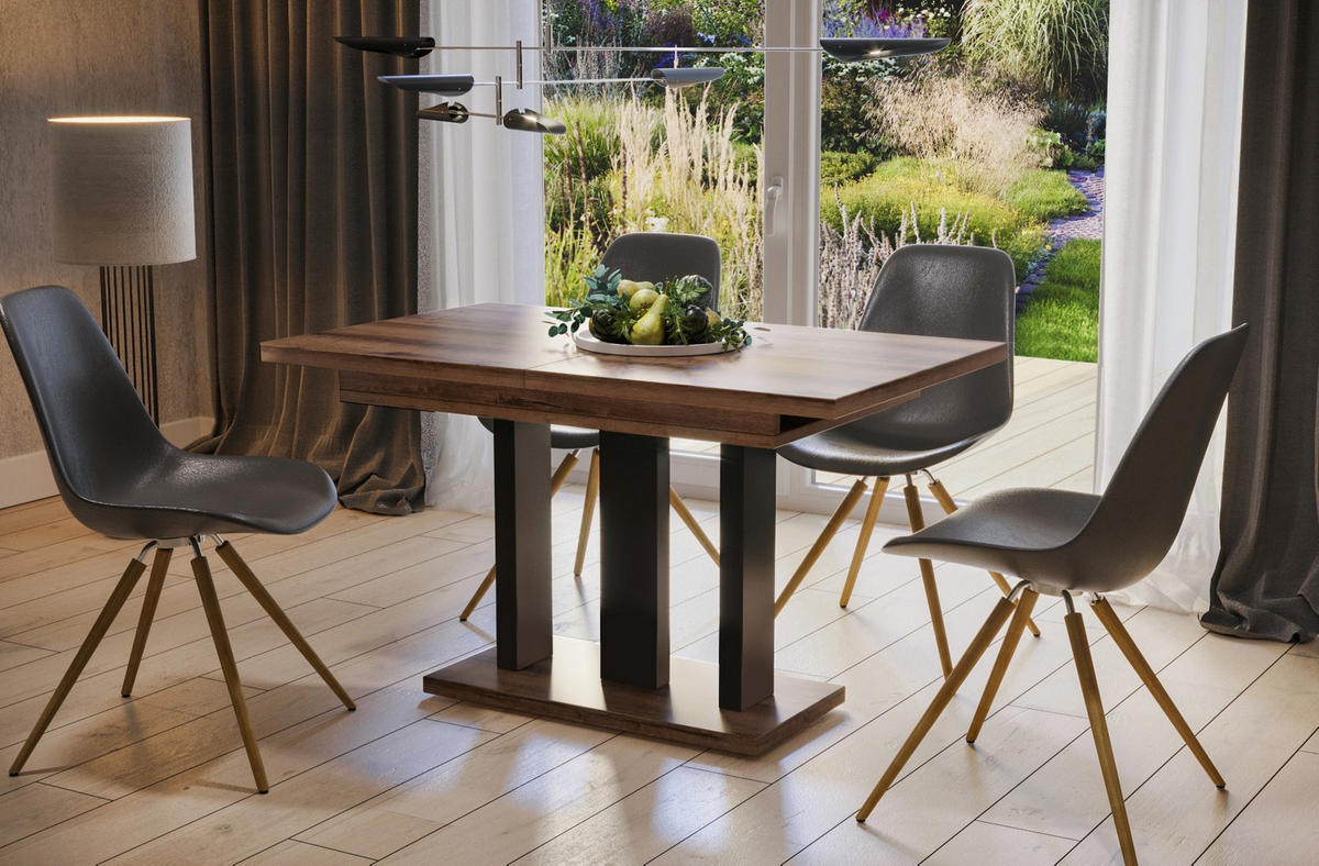 ESSTISCH Appia ausziehbar bis 210 cm - Mooreichefarben, Holzwerkstoff (130/80/76cm) - Endo-Moebel