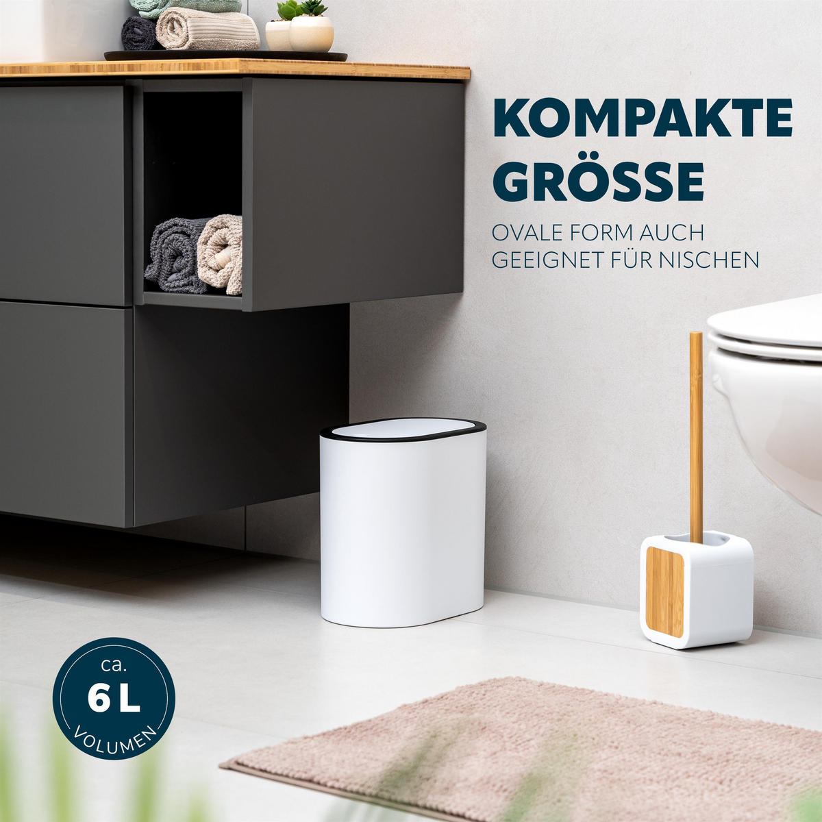 KOSMETIKEIMER, weiß - Weiß, Kunststoff (25.5/24.5/16.5cm) - eluno