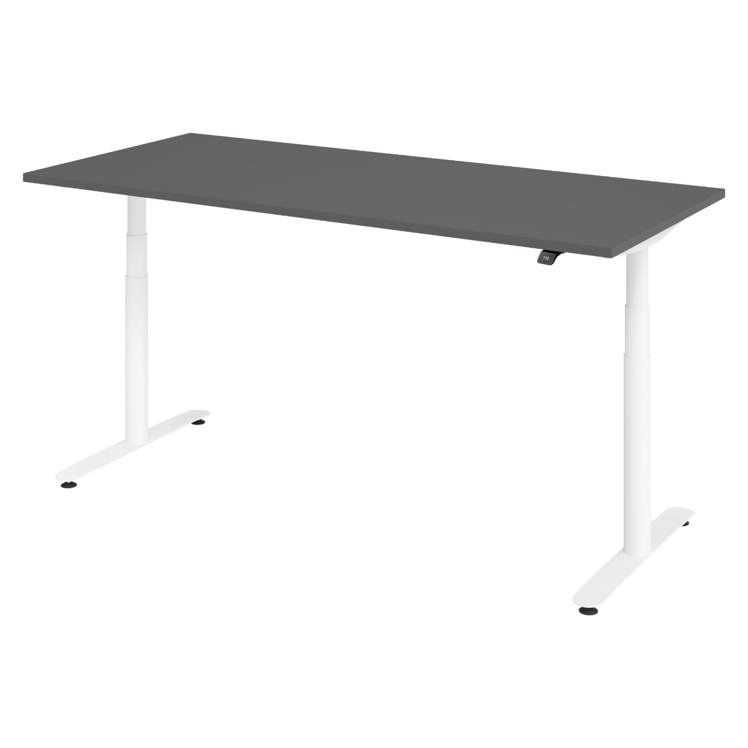 bümö Schreibtisch Graphit, Weiß 180x72x80 cm