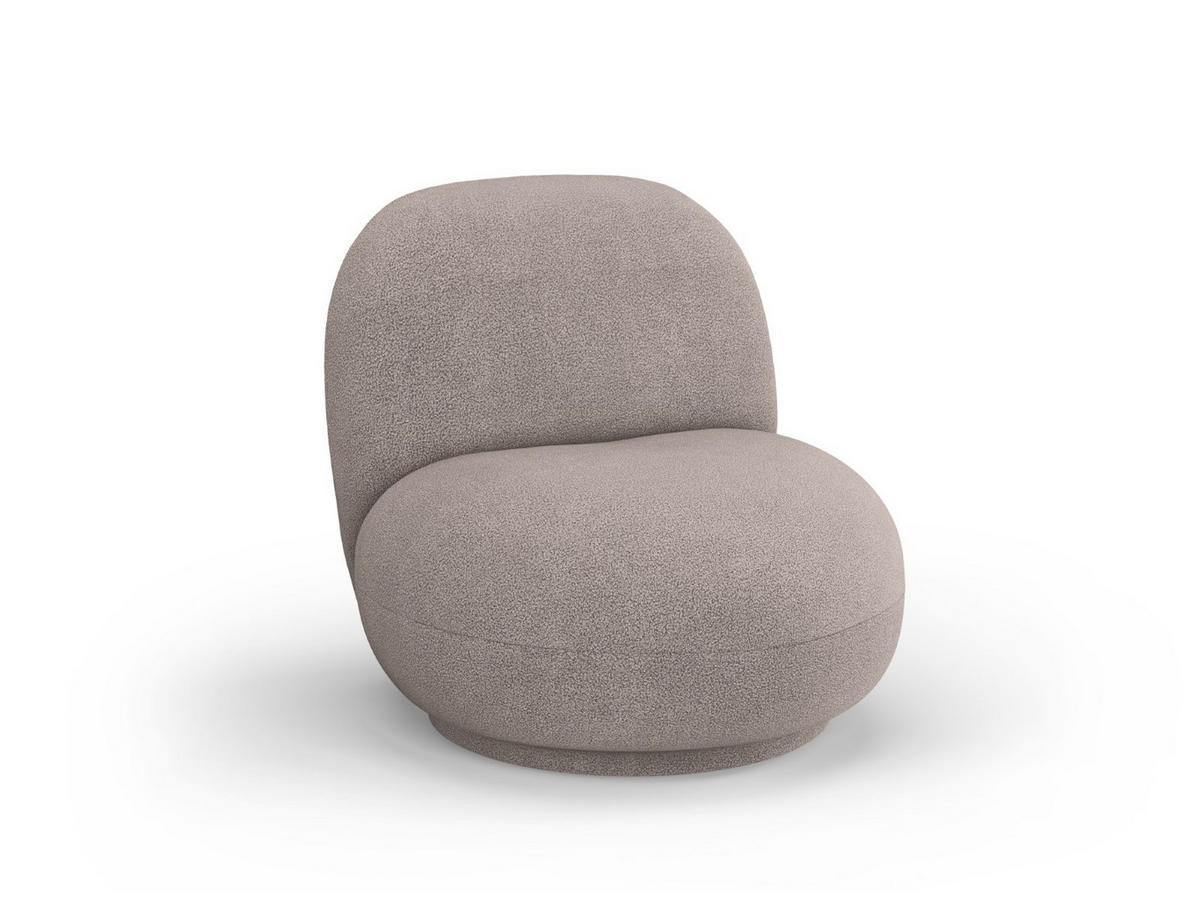 DREHSESSEL Chuck aus Boucle hellbraun - Hellbraun, Textil (77/80/78cm) - Micadoni