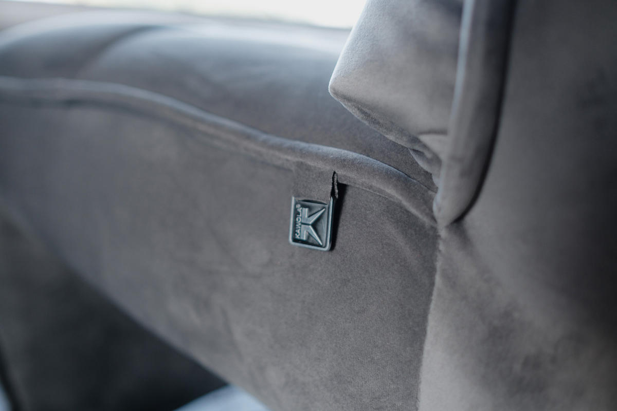 RELAXSESSEL MIKO Steingrau Velvet - Schwarz/Grau, Textil/Metall (75/115/94cm) - KAWOLA