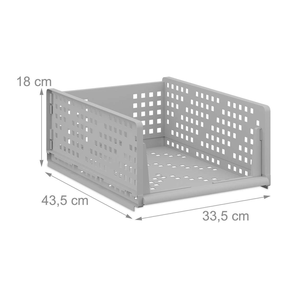 3XORGANIZÉR do skrine - sivá, plast (33.5/18/43.5cm) - Relaxdays