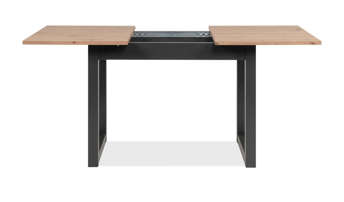 ESSTISCH Eiche Artisan, grau 120/160 cm, Küchentisch ausziehbar - Anthrazit/Eiche Artisan, Holzwerkstoff (90/160/75cm) - Furn.Design