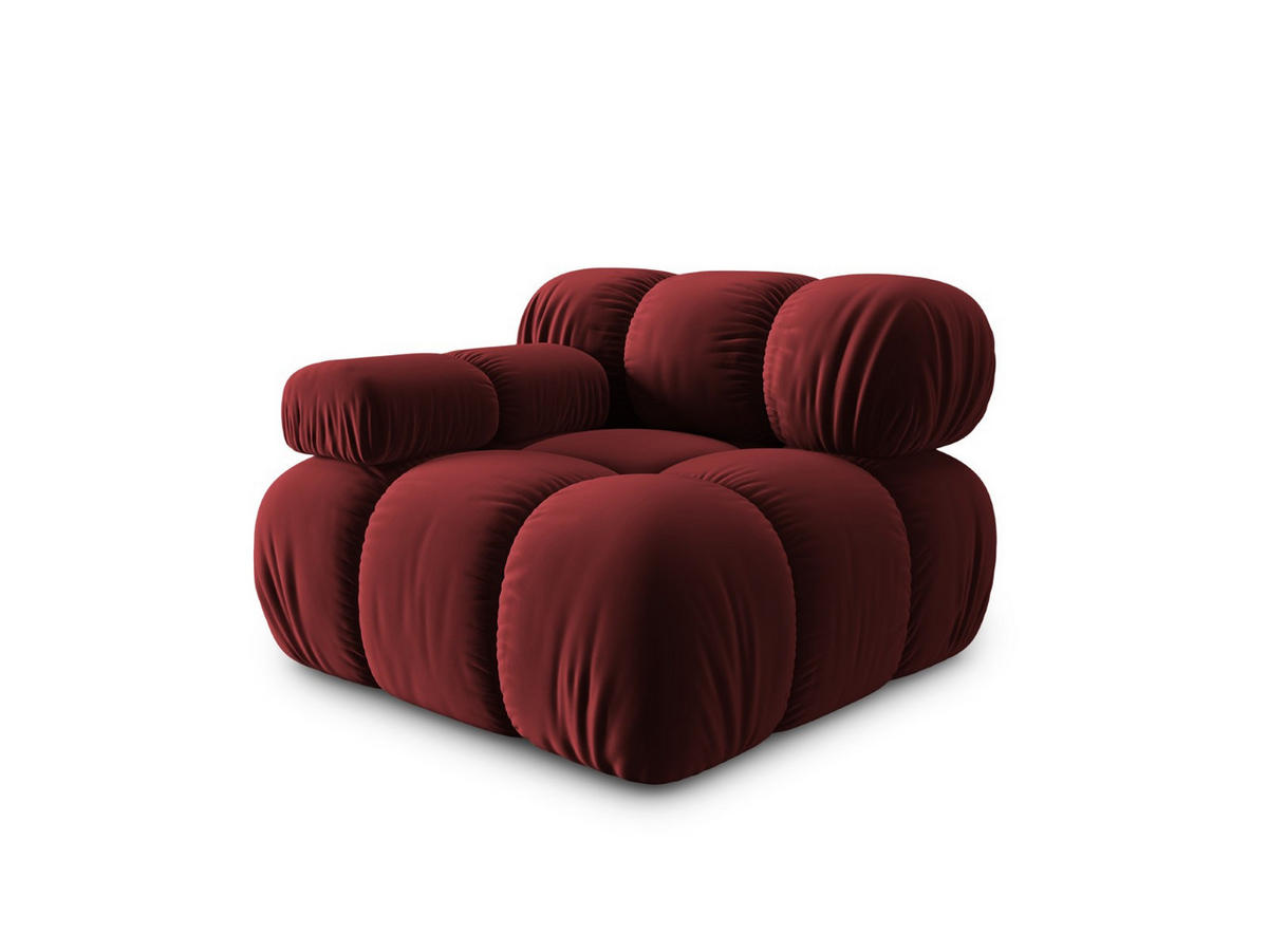 MODUL links Bellis aus Samt dunkelrot - Dunkelrot, Textil (94/70/94cm) - Micadoni