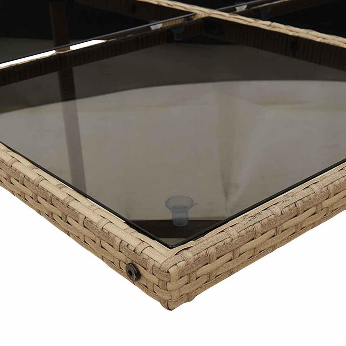 GARTEN-ESSGRUPPE 17-TLG. Mit Kissen Beige Poly Rattan - Beige/Creme, Kunststoff - vidaXL