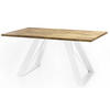ESSTISCH Colter Weiß rechteckig ausziehbar, Lancelot Eiche 160-260/90/76 cm - Eichefarben/Weiß, Holzwerkstoff/Metall (160/90/76cm) - WFL GROUP