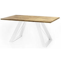 ESSTISCH Colter Weiß rechteckig ausziehbar, Lancelot Eiche 160-260/90/76 cm - Eichefarben/Weiß, Holzwerkstoff/Metall (160/90/76cm) - WFL GROUP
