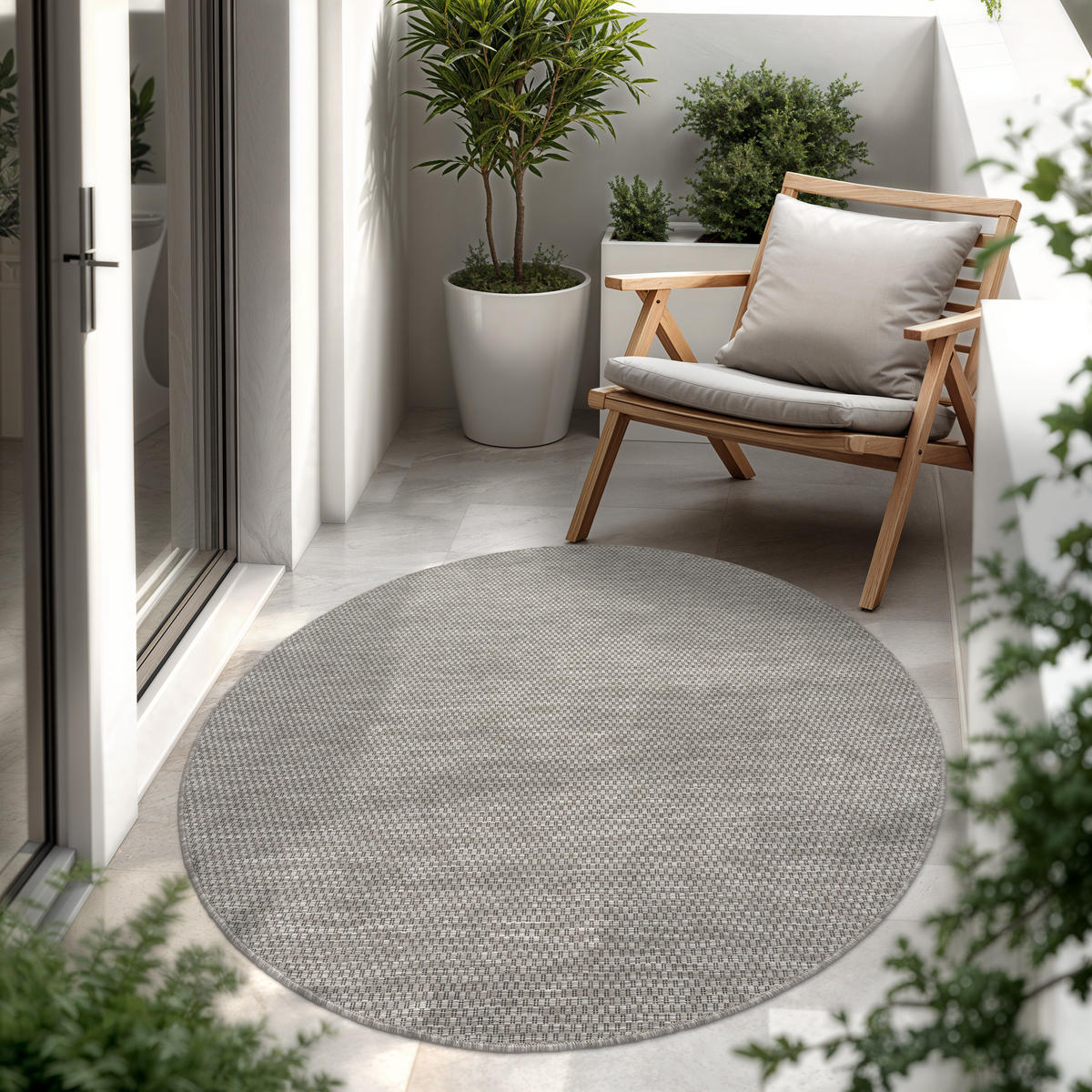 OUTDOORTEPPICH 160/160 cm Venedig 165 - Grau, Textil (160/160cm) - Paco Home