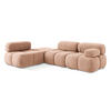 ECKSOFA Links Chenille Stoff Pink - Pink/Koralle, Kunststoff/Textil (190/285cm) - LaMiaSofa