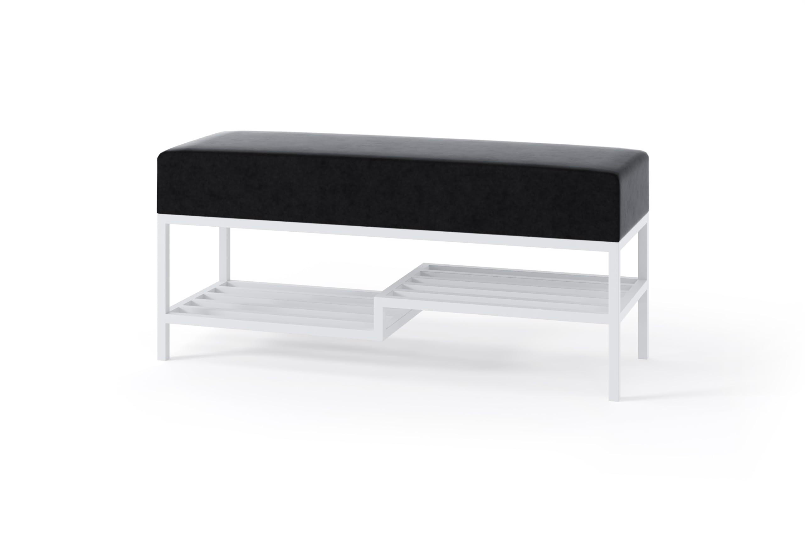 SITZBANK Loft 80 × 45 cm Schwarz/Weiß - Schwarz/Weiß, Metall (80/45/35cm) - Design Möbel