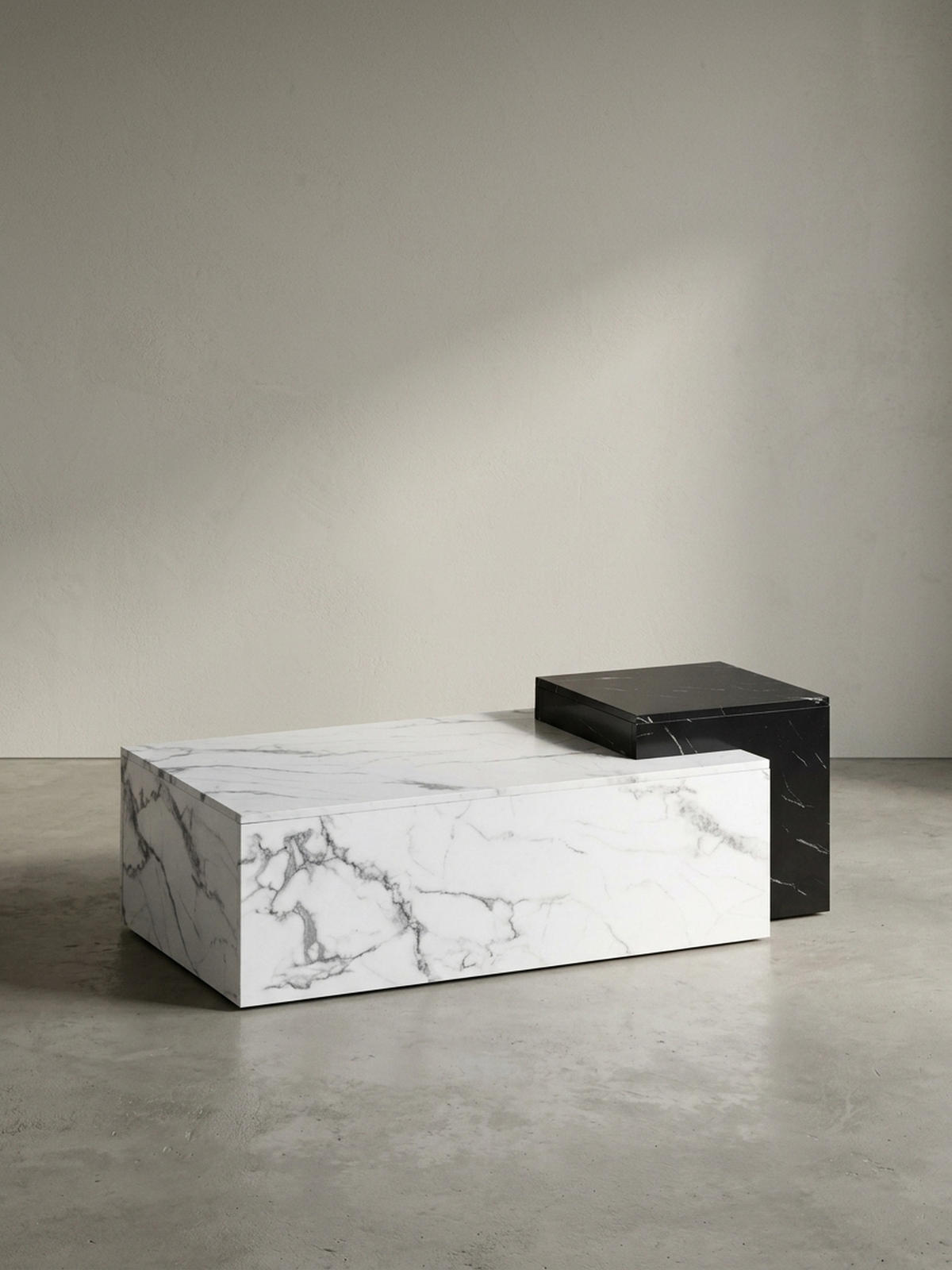 COUCHTISCH Weiß Schwarz Marmor-Optik Modern 120x60x40 cm Zwei Ebenen - Weiß, Holzwerkstoff (60/120/40cm) - KADIMA DESIGN