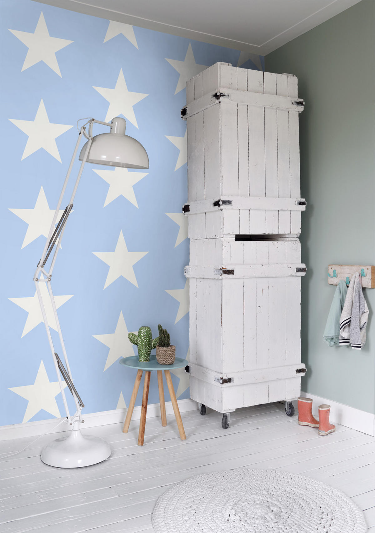 TAPETE Sterne 53 cm x 10.05 m - Blau, Papier (53/0.1cm) - ESTAhome