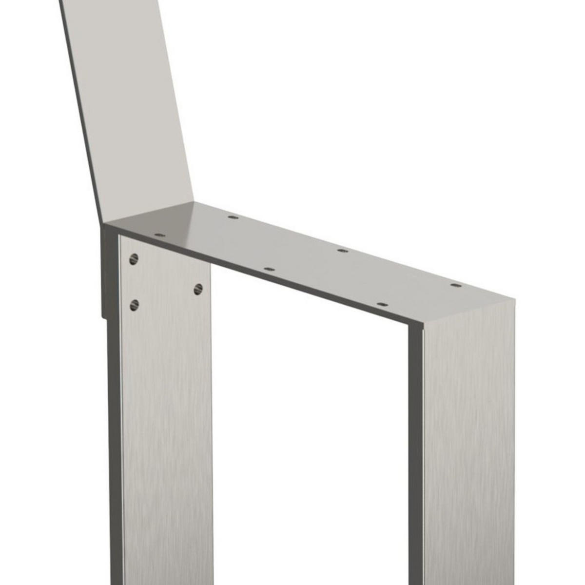 BANKGESTELL mit Lehne 2x aus Edelstahl Silber Bankbeine - Silberfarben, Metall (10/78.5/40cm) - DanDiBo