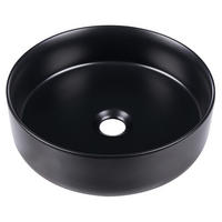 AUFSATZWASCHBECKEN Schwarz 40 cm Keramik Tebar - Schwarz, Keramik (40/12/40cm) - Beliani
