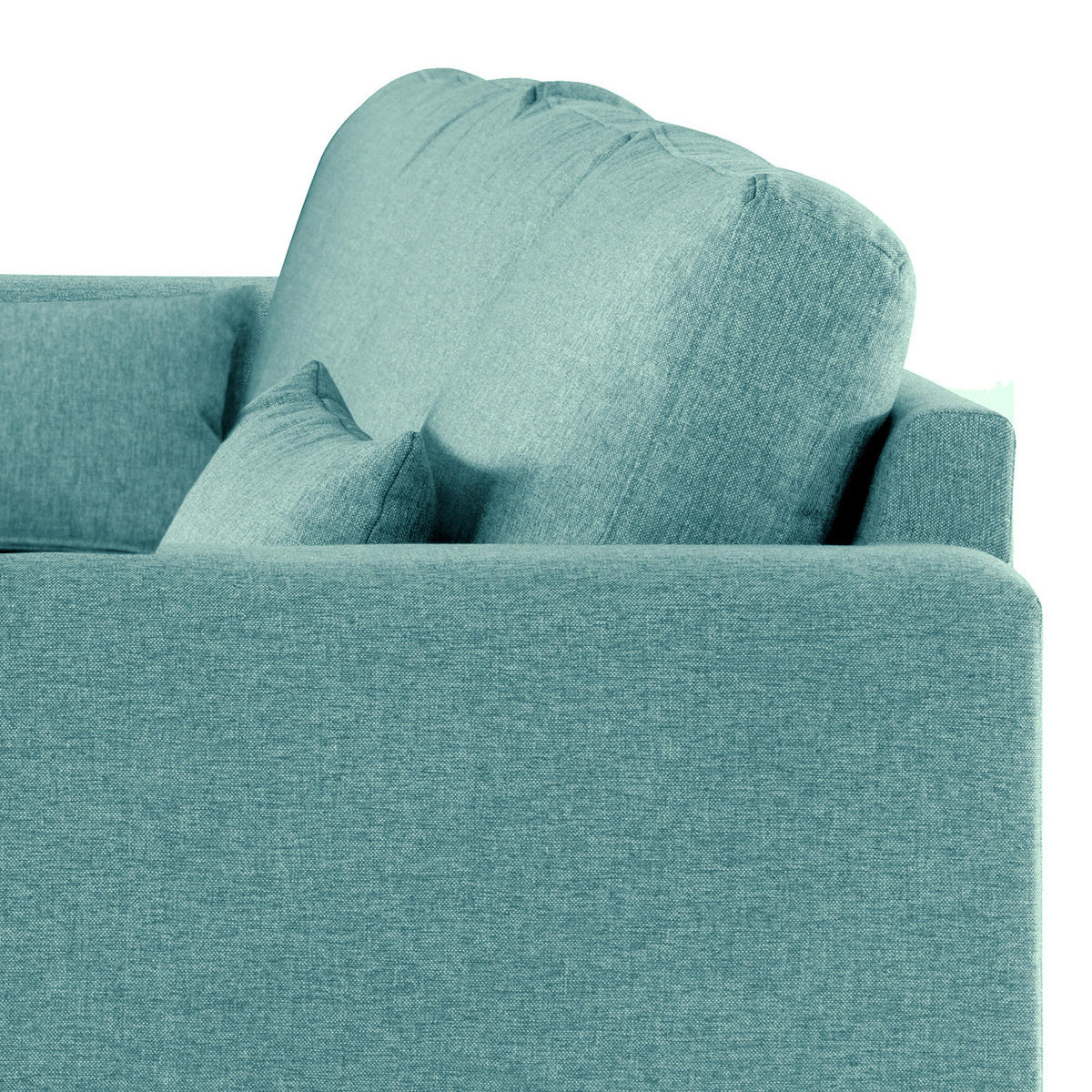ECKSOFA mit Longchair - Eichefarben/Petrol, Eichenholz/Textil (281/153cm) - home24