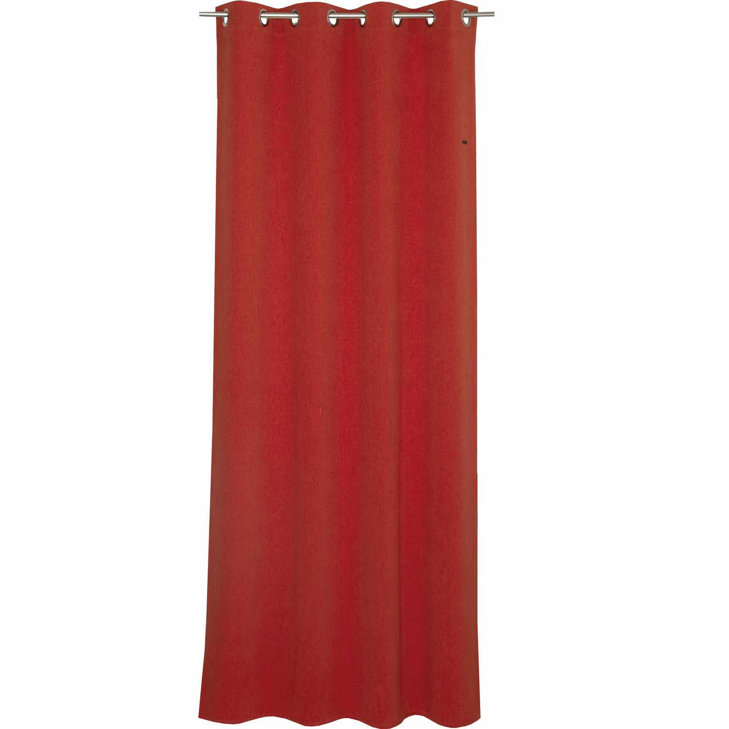 ÖSENVORHANG HARP Blickdicht - Rot, Textil (140/0.5/250cm) - Esprit