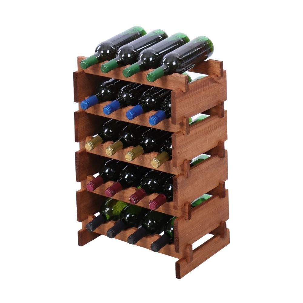WEINREGAL VINOTECA FLEX PRO HxBxT 65x46x28cm 20 Flaschen auf 5 Ebenen Braun geölt - Braun, Holz (46/65/28cm) - PROREGAL