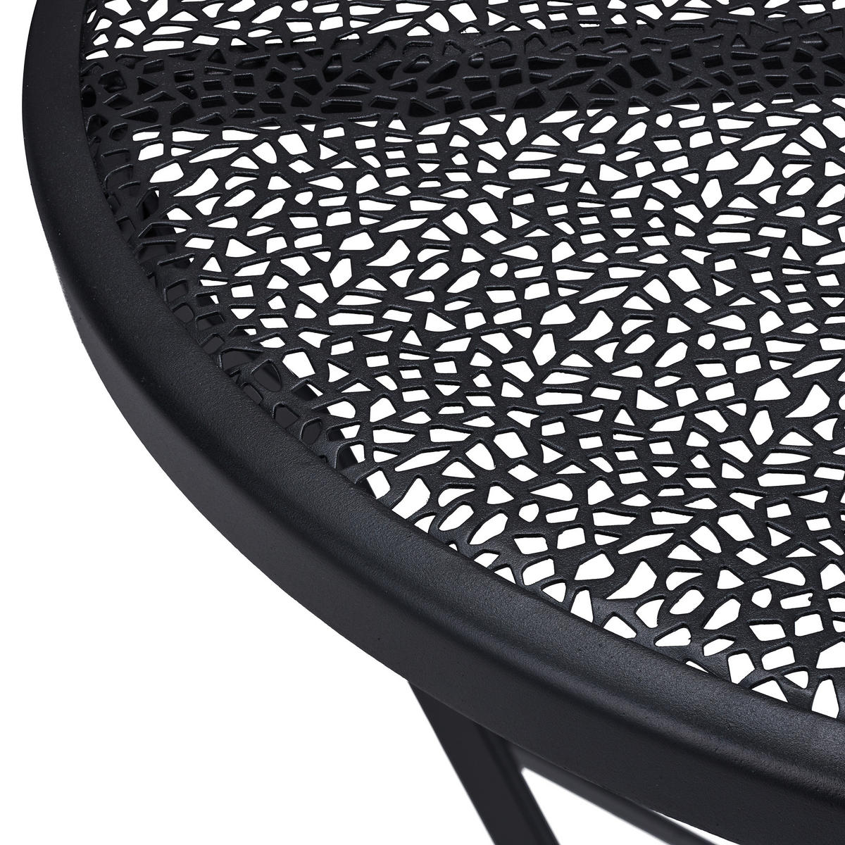 BALKONTISCH - Schwarz, Metall (60.5/60.5/71.5cm) - Relaxdays