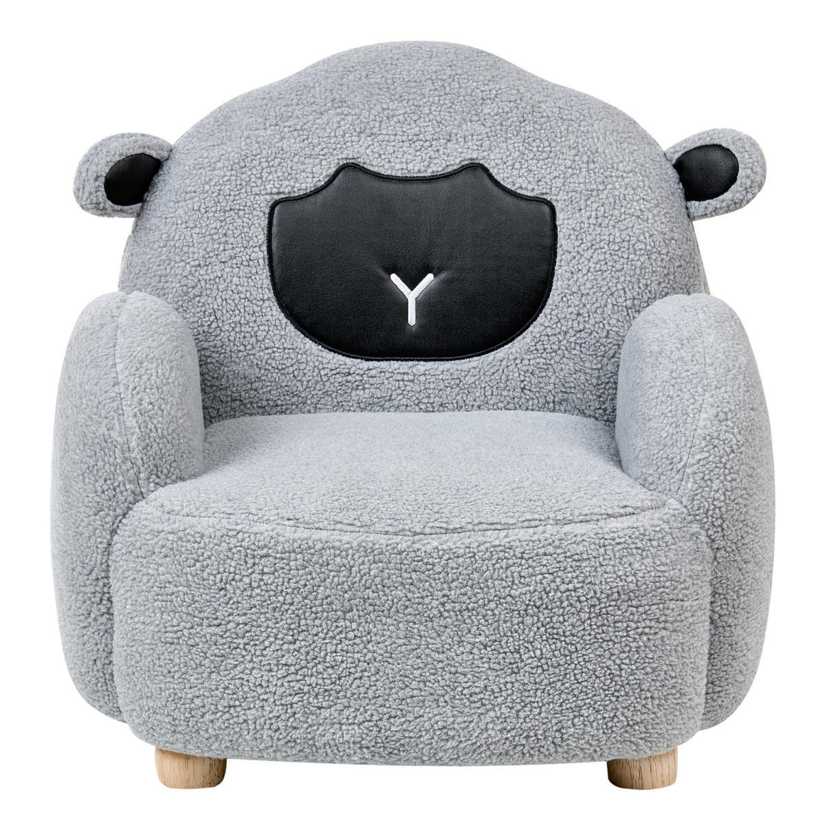 KINDERSESSEL Grau Ula - Braun/Grau, Textil (54/55/55cm) - Beliani