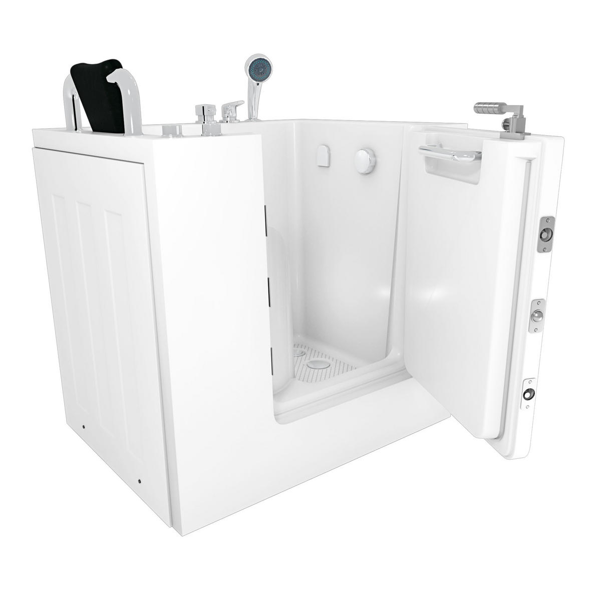 SENIORENWANNE S02-C-L Weiß - Weiß, Glas/Kunststoff (78/113/100cm) - AcquaVapore by Sandra Jentho