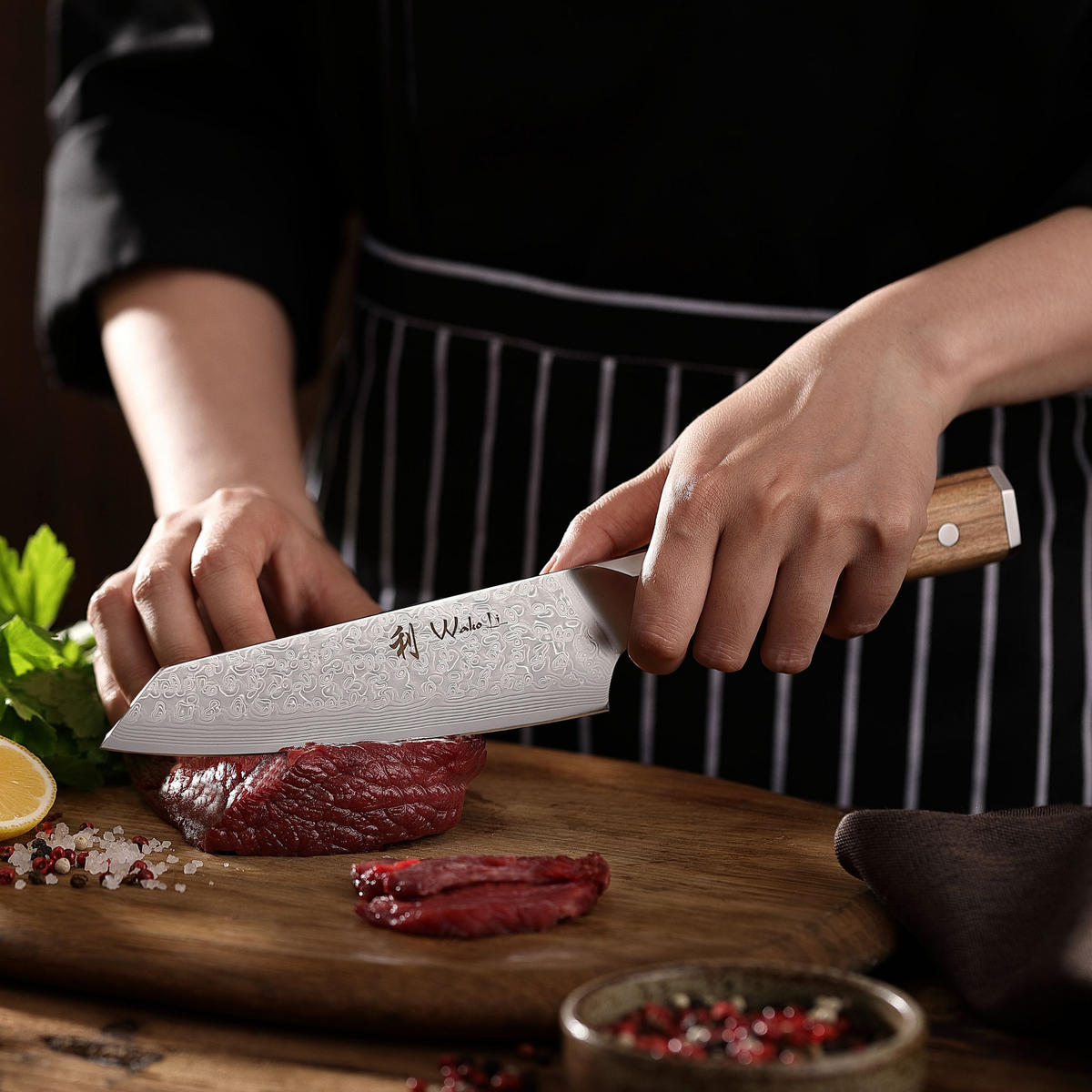 KIRITSUKEMESSER 18 cm - Braun, Metall (30cm) - Wakoli