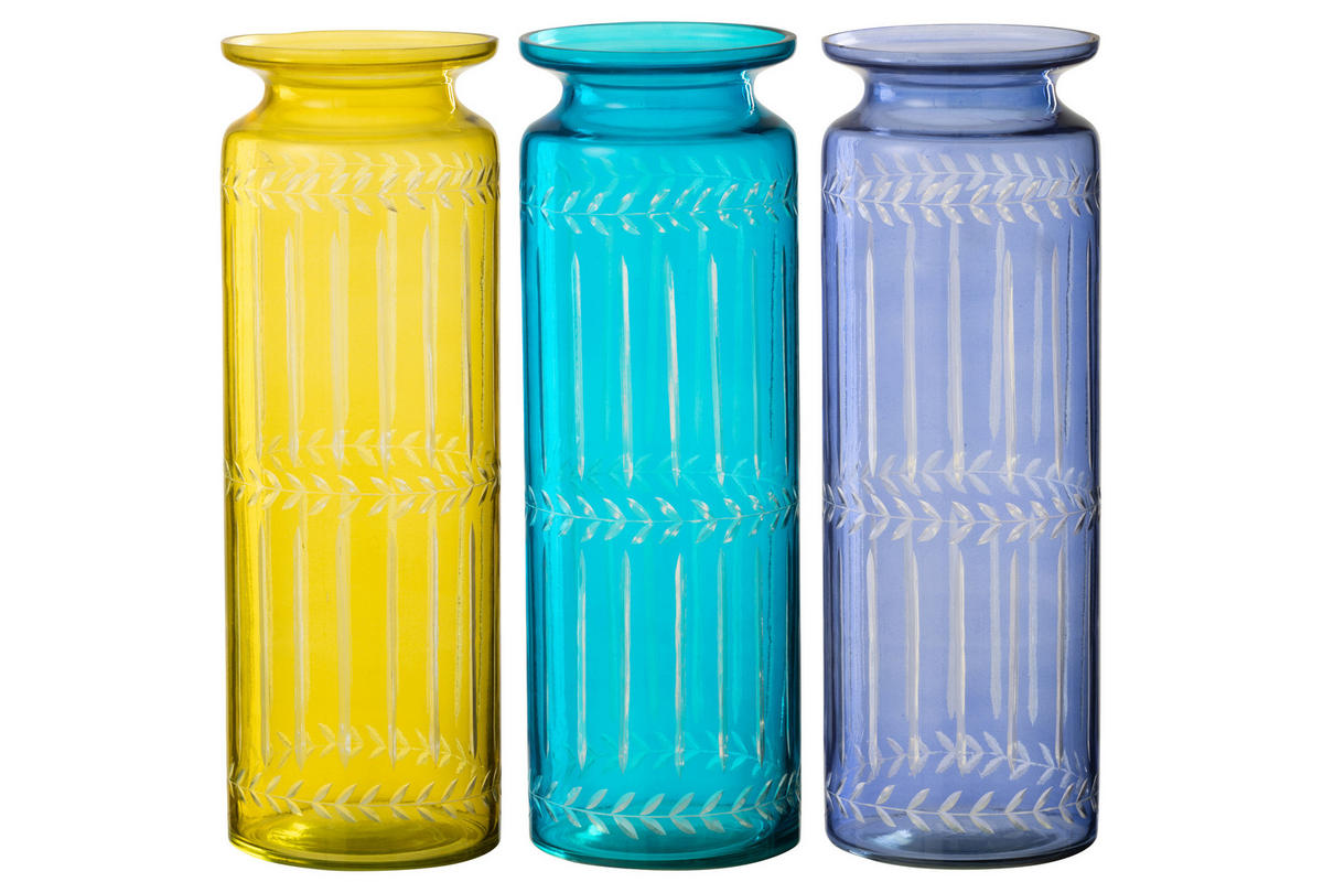 VASE TARIFA - Glas - Multi - 3er Set - Ø 10 cm - Multicolor, Glas (10/30cm) - J-Line