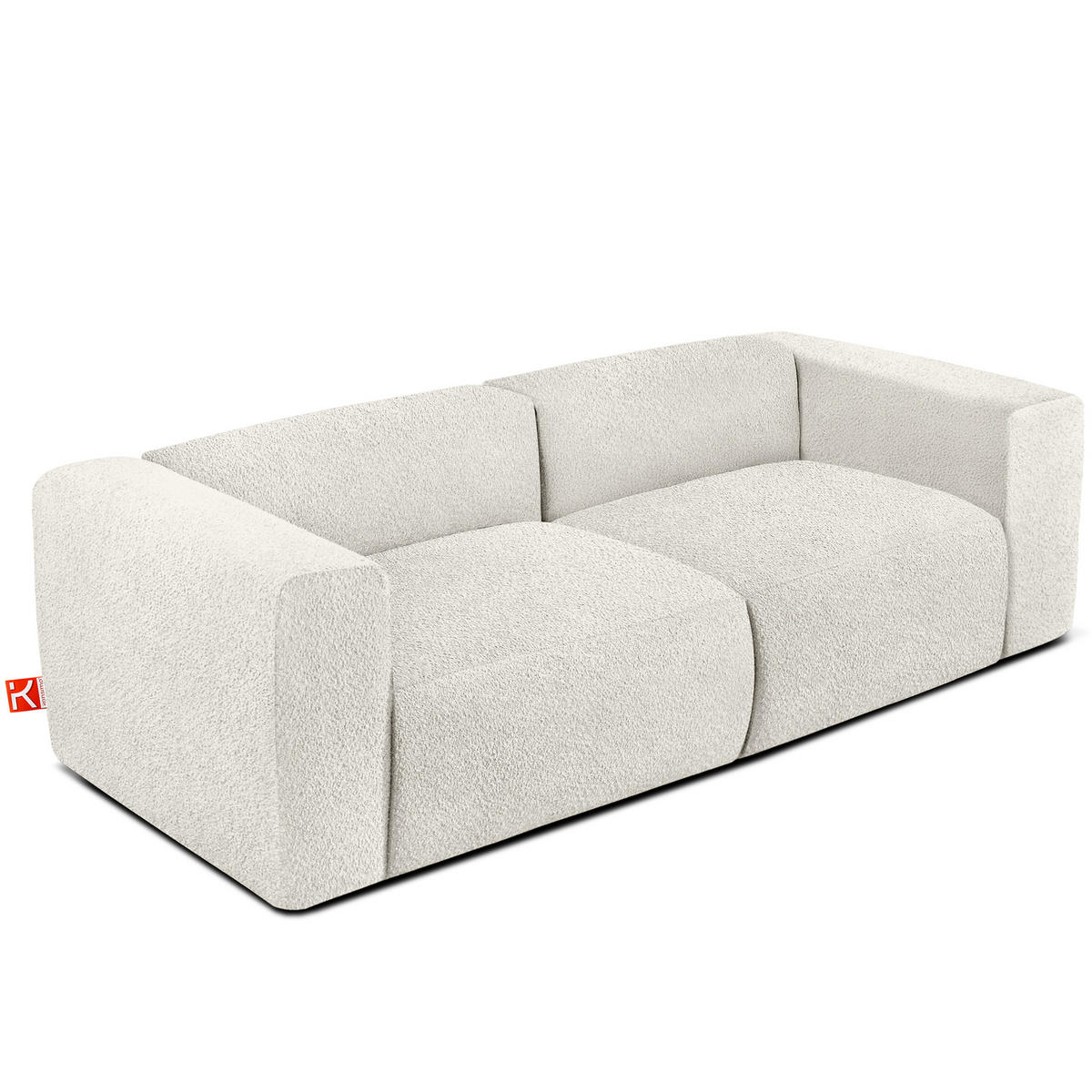 2,5-SITZER SOFA BUFFO, Weiß - Weiß, Holz/Holzwerkstoff (250/73/96cm) - KONSIMO®