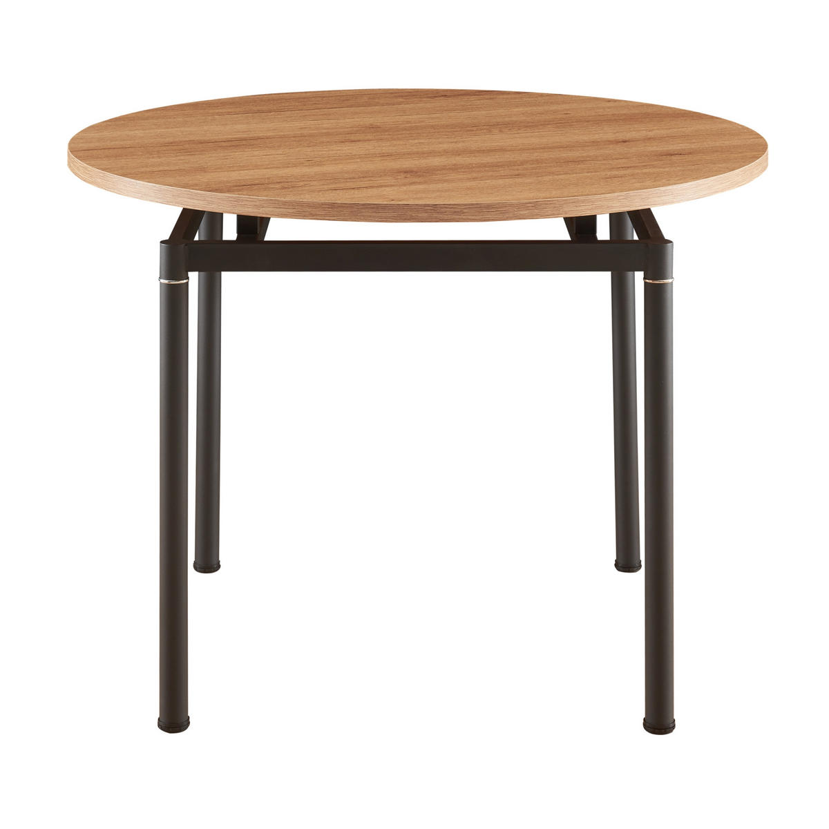 ESSTISCH Hemnes - Eichefarben/Schwarz, Holzwerkstoff/Metall (100/100/75cm) - [en.casa]