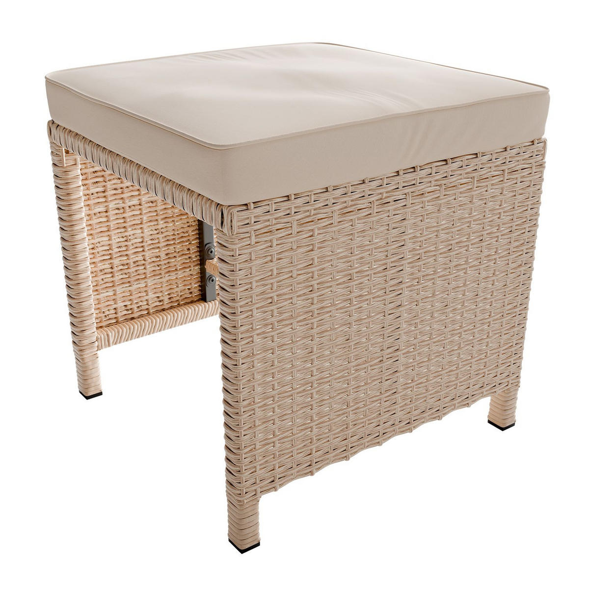 SITZGRUPPE Turin creme Polyrattan - Creme, Kunststoff/Metall - Juskys