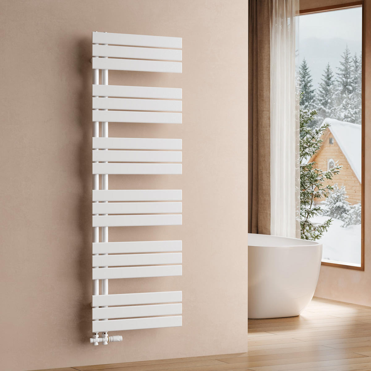 HEIZKÖRPER 159,9/50 cm Weiß aus Stahl 794 W Warmwasser mit Mittelanschluss G1/2" - Weiß, Metall (50/159.9/5.9cm) - S'AFIELINA