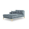 CHAISELONGUE links Mamaia aus Samt hellblau - Hellblau, Textil (102/75/185cm) - Micadoni