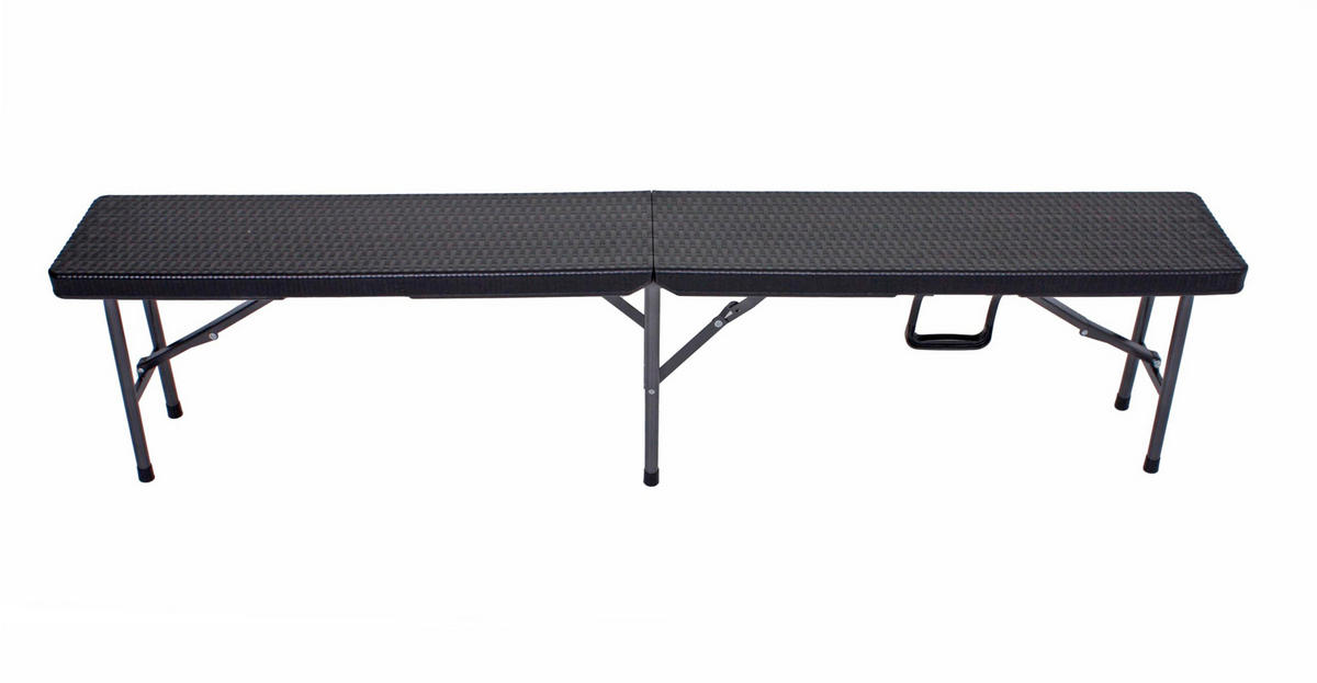 BIERZELTGARNITUR Rita 3-teilig Tisch & 2x Bank Schwarz - Schwarz, Kunststoff - DELUKE