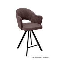 THEKENSTUHL drehbar (4er-Set) Diandra 59x104x61 Schwarz/Braun - Schwarz/Braun, Kunststoff (61/104/59cm) - 58aufmkessel