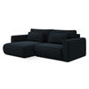 ECKSOFA mit Schlaffunktion Samt Stoff Blau - Blau/Schwarz, Kunststoff/Textil (149/240cm) - Makamii