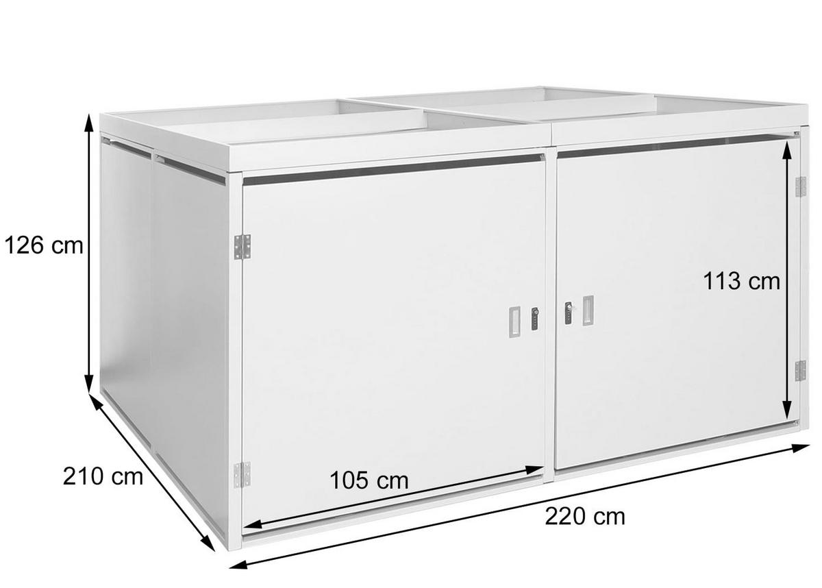 4ER-FAHRRADGARAGE PFLANZKASTEN L56B Anthrazit - Anthrazit, Metall (220/126/210cm) - MCW