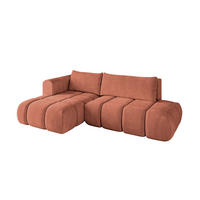ECKSOFA Ottomane Links CLOUD-L 289x180x40 Apricot Velours - Koralle, Holzwerkstoff/Kunststoff (180/289cm) - ALTDECOR