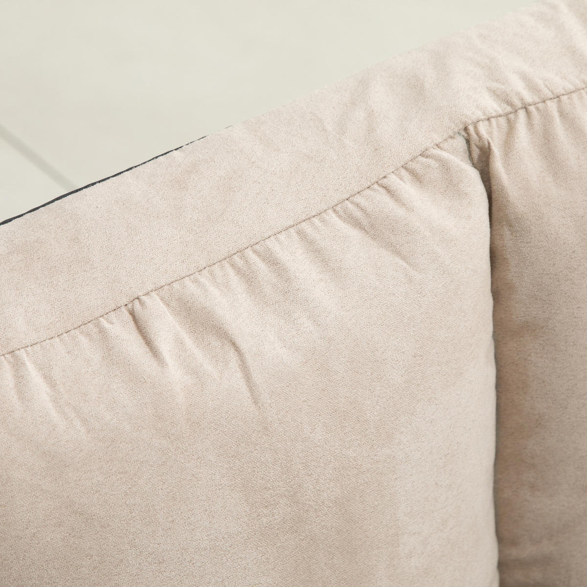 BODENSTUHL 2-in-1 Bodensessel Bett mit Rückenlehne 3 Positionen Verstellbar - Beige, Textil/Metall (73/60/102cm) - HOMCOM