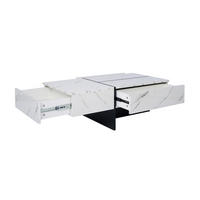 COUCHTISCH 100/50/34.5 cm weiß aus Spanplatte mit LED-Beleuchtung - Weiß, Holzwerkstoff (100/50/34.5cm) - OKMYHOME