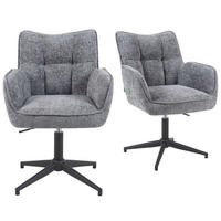 BÜROSTUHL Mika-Lea - Schwarz/Grau, Textil/Metall (59/81/66cm) - DUBI Möbel