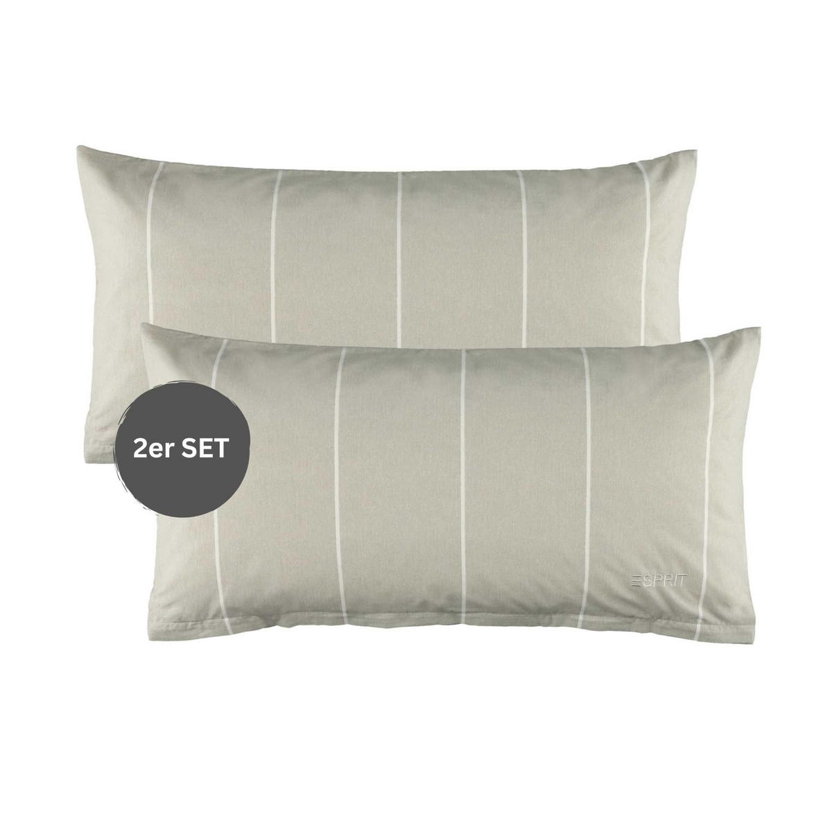 RENFORCÉ KISSENBEZÜGE HARPLINES - Grau, Textil (40/80cm) - Esprit