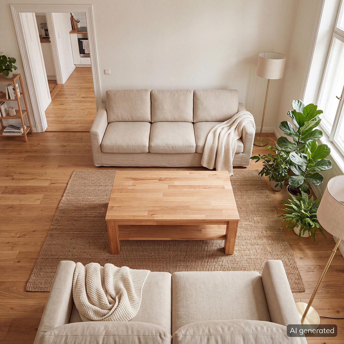 COUCHTISCH - Kernbuche Massiv - Kernbuche, Holz (60/100/45cm) - home24