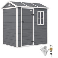 GARTENHAUS Grau 186.0/130.0/199.0cm - Grau, Kunststoff (130/199/186cm)