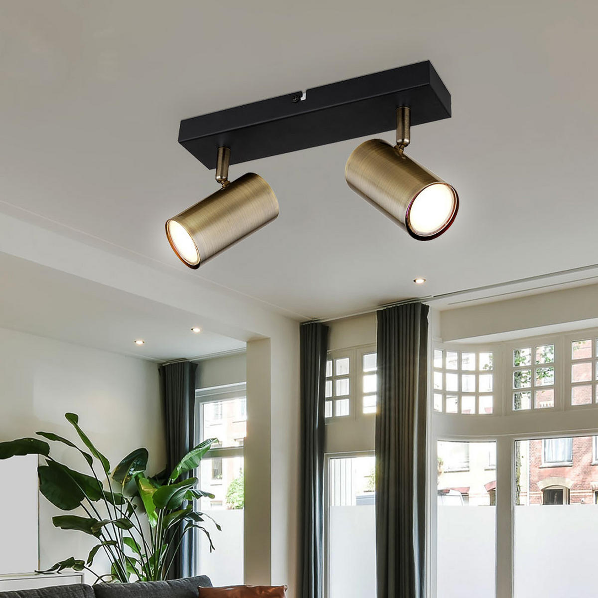 DECKENLEUCHTE Metall Messing gebürstet - Messingfarben, Metall (26/6/12cm)