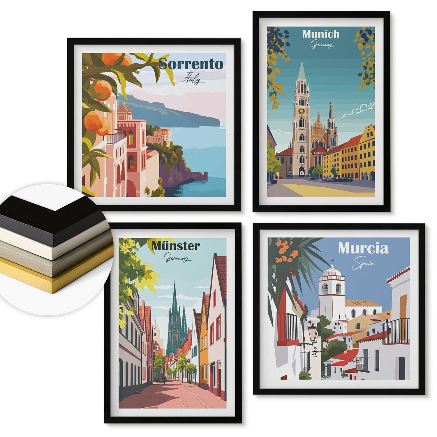 ArtPrintCave Wandbilder Schwarz 50x50 cm
