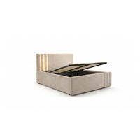 POLSTERBETT JOVENA – 160×200 cm - Mit Bettkasten / Mit Beleuchtung Kaschmir Beige - Kaschmir/Beige, Holzwerkstoff - Milaros Markt