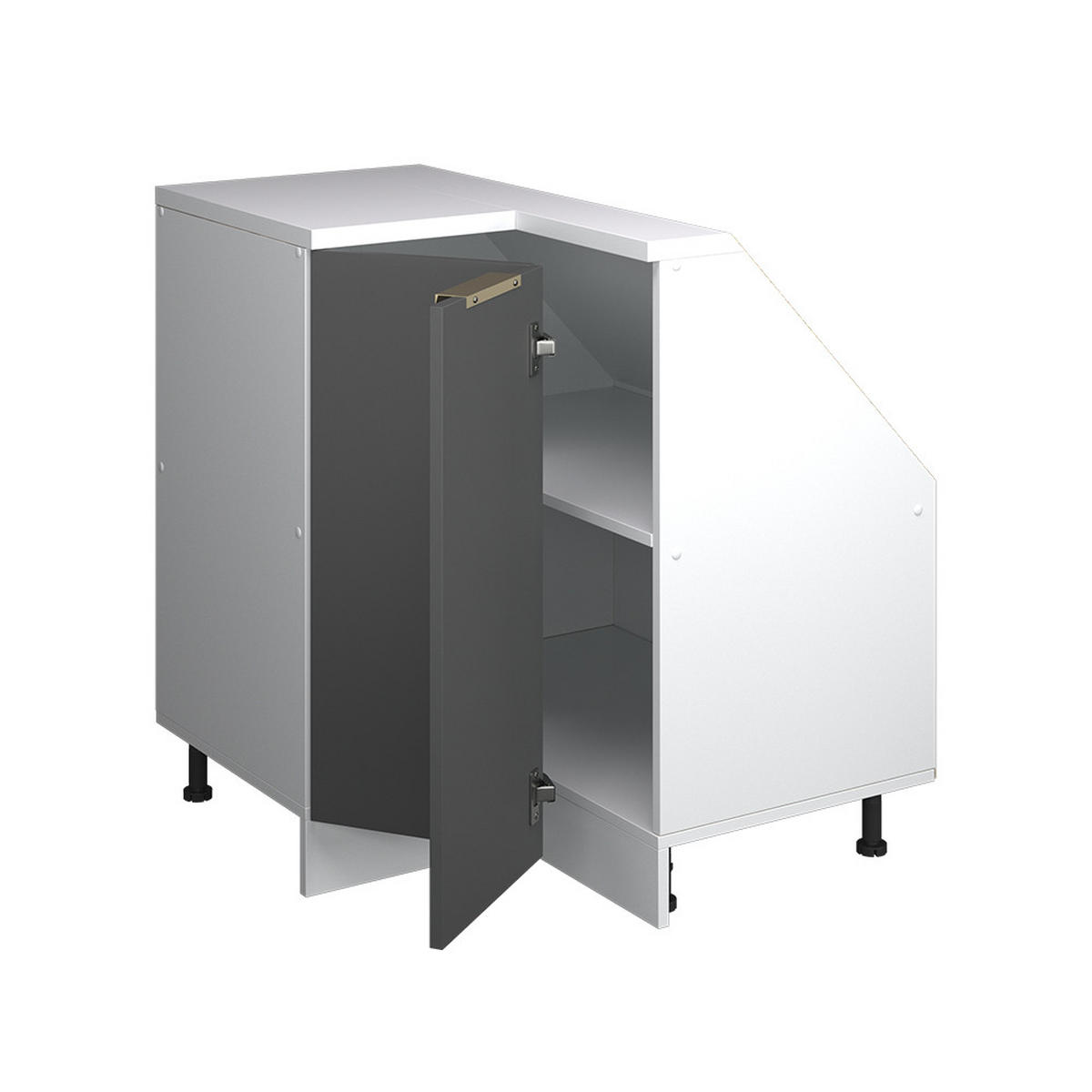 ŠIKMÁ SKŘÍŇ ROHOVÁ SKŘÍŇKA Rion Antracitově zlatý - antracitová, kompozitní dřevo (75.6/81.6/75.6cm) - Vicco