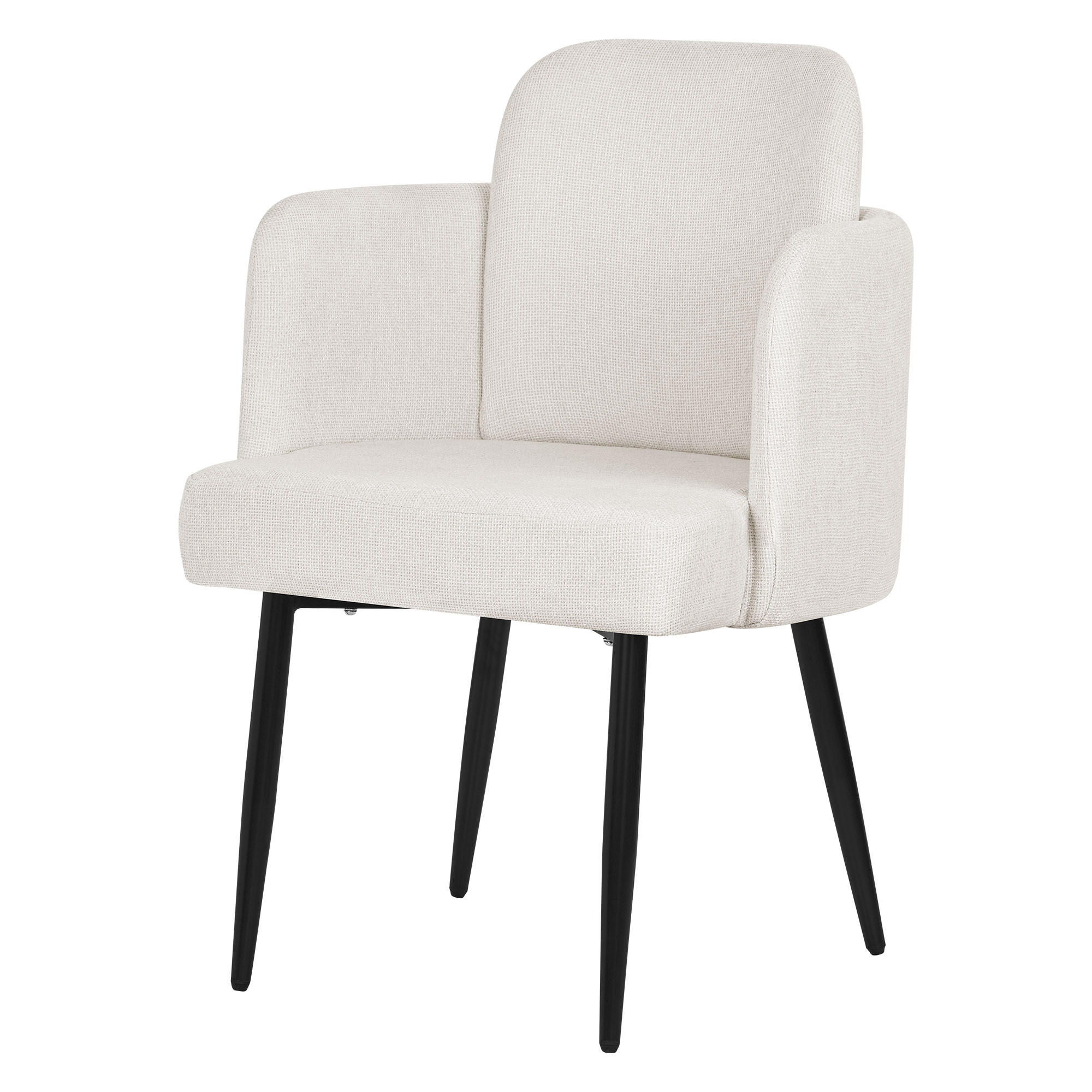 ESSZIMMERSTUHL Beige mit Stoffbezug - Beige/Schwarz, Textil/Metall (59/86/59cm) - ML-DESIGN