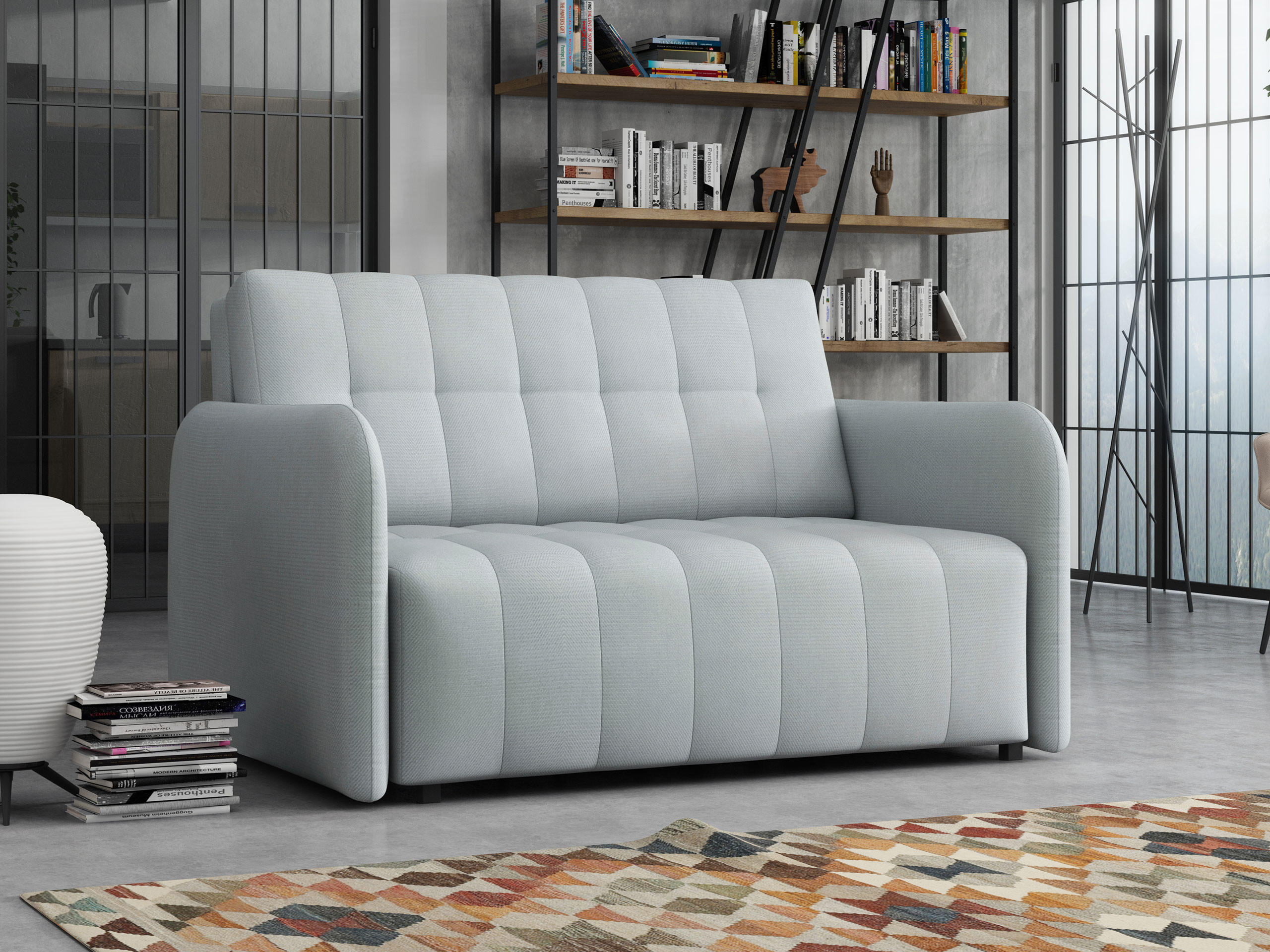 SCHLAFSOFA Viva Grand II - Hellgrau/Schwarz, Holz/Kunststoff (125/85/95cm) - MIRJAN24