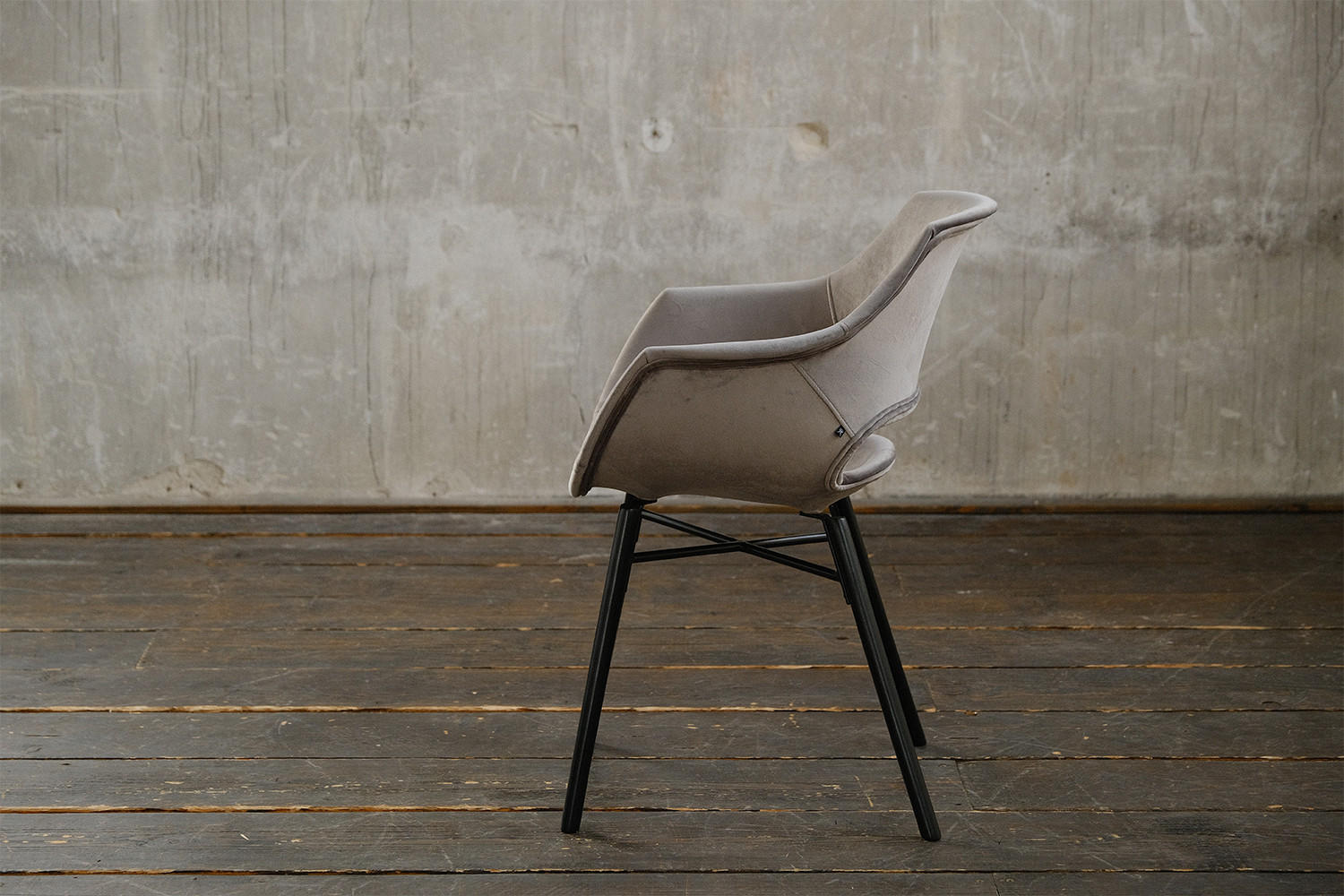 STUHL ZAJA Grau Velvet - Grau, Textil (57/82/59cm) - KAWOLA